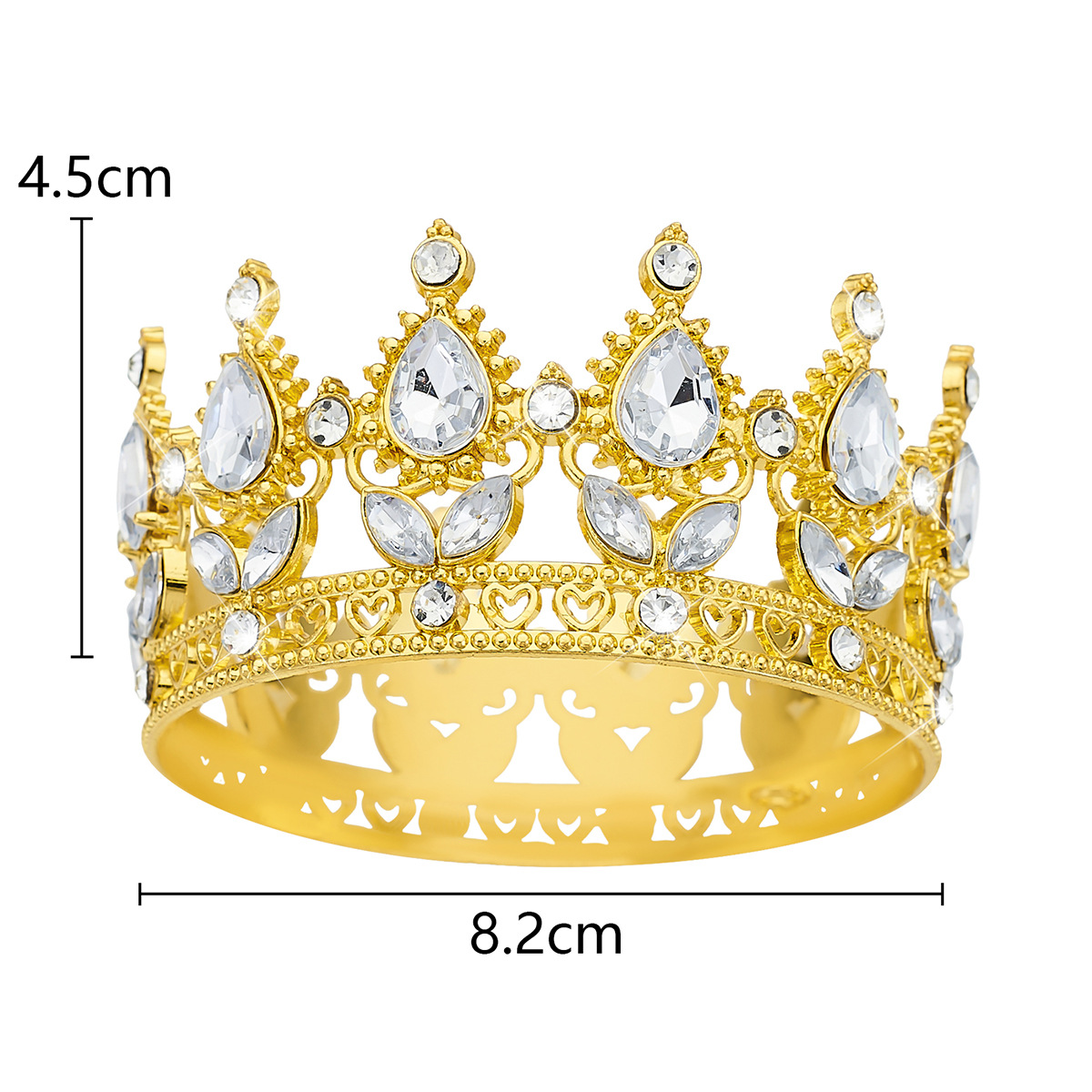 Corona de aleación con diamantes, mini corona para pastel de cumpleaños infantil, materiales de embalaje, decoración para pasteles, corona de novia mini