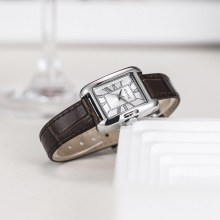 GUOU新款时尚长方形中女士手表女款皮带高级感复古简约小众石英表