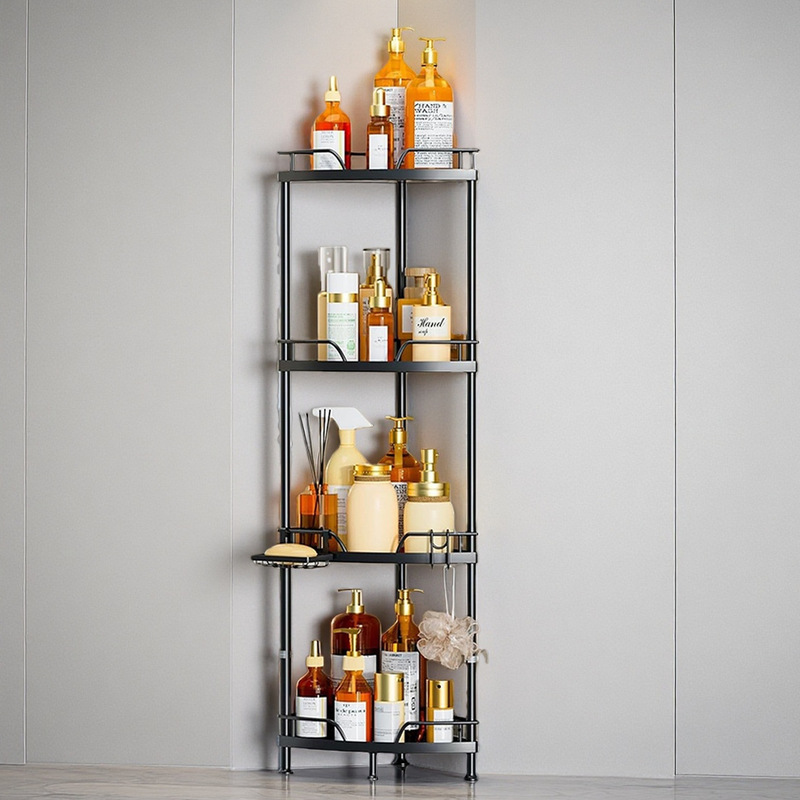 Cross-Border Vertical Four-Layer Bathroom Storage Rack Household Bathroom Floor-Standing Corner Storage Rack Shower Rack Cross-Border Vertical Four-Layer Bathroom Storage Rack Household Bathroom Floor-Standing Corner Storage Rack Shower Rack