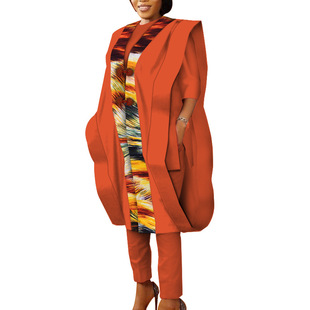 Amazon Source African Print Women's Robe Set Bazin Rich Women's Robe Pants Set One Piece