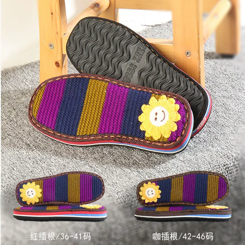 Подошва шерстяная подошва ручной вязки противоскользящая износостойкая говяжья сухожилия