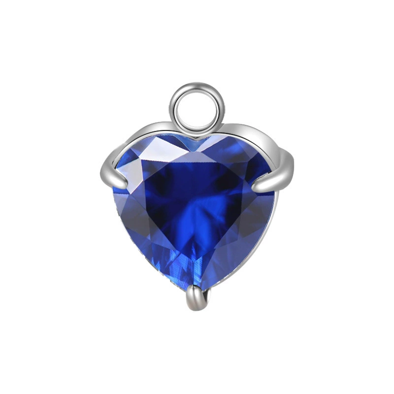 Подвеска сердце из нержавеющей стали, цирконий, украшение ногтей, ювелирные изделия, аксессуары, 12 цветов, белое золото 18 карат
