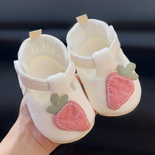 Spring and Autum Baby Girl Toddler Shoes Tendon Bottom Newborn Baby Shoes Sweet Princess Soft Sole Non-Slip Cotton Shoes
