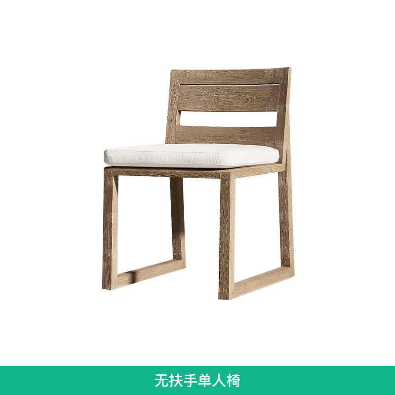 Teca al aire libre mesa y silla terraza al aire libre jardín apenado mesa de madera maciza y silla Villa patio antiséptico madera mesa de comedor y silla