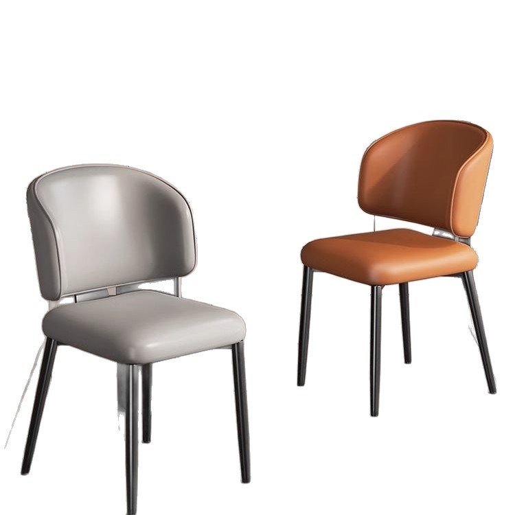 Silla de comedor simple moderna silla de diseño doméstico minimalista restaurante hotel gato raspar piel de lujo silla de mesa de comedor