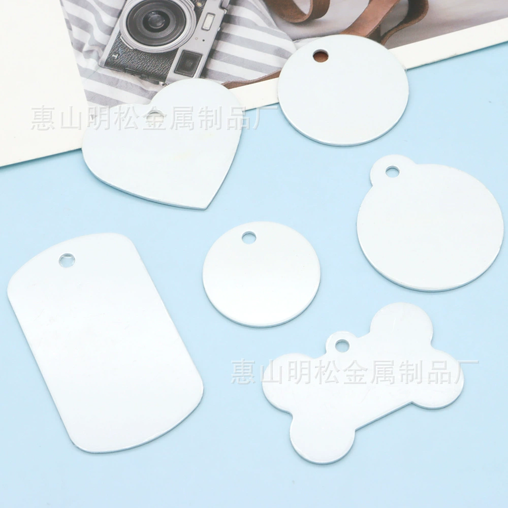 белый жетон из алюминиевого сплава, алюминиевый лист с анодом для сублимационной окислировки, металлические аксессуары для жетонов для домашних животных, жетон против потери