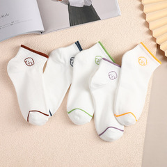 Spring and summer thin ruffled colorful puppy socks cartoon cute versatile student casual sports socks women's socks wholesale