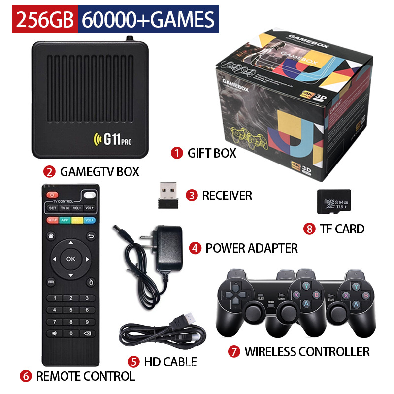 Consola de Juegos G11PRO Transfronteriza, Cuidadosamente Seleccionada, Receptor de TV 4K con Sistema Dual Android, Inalámbrico, para Dos Jugadores