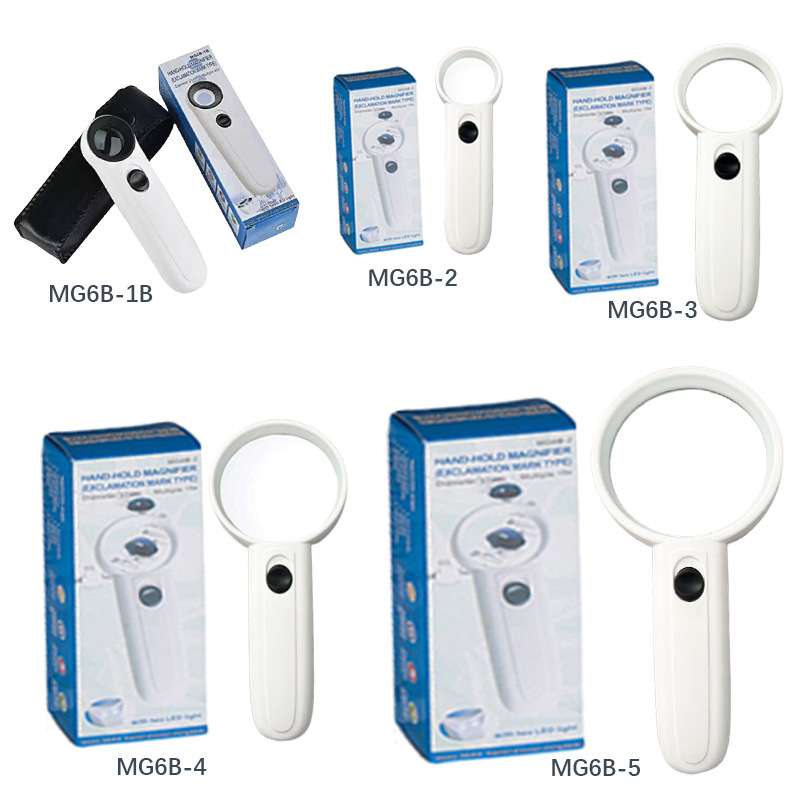 楚达维修线路板放大镜2LED灯鉴定手持式感叹号型老人阅读放大镜6B