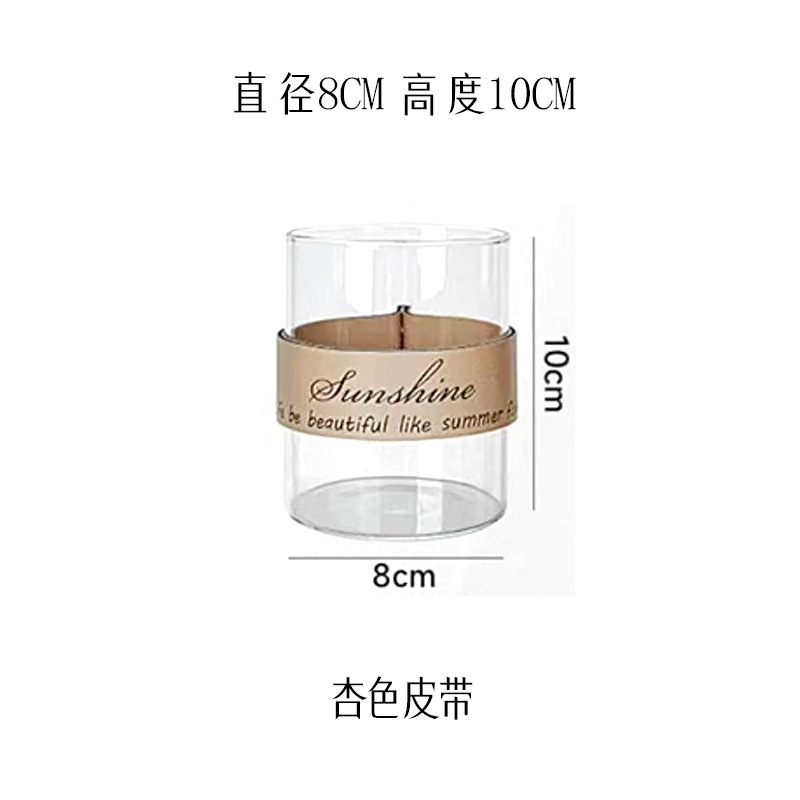 創意皮革手提げガラス生態花瓶杯微景観水培植物花器乾花工芸創意家庭|undefined