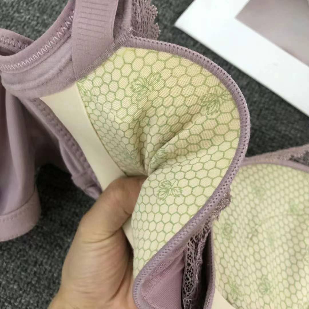 Nuevo sujetador de alta calidad de moda de encaje jacquard transpirable y cómodo ajuste lateral de pecho de cuatro botones ropa interior mujer image 6