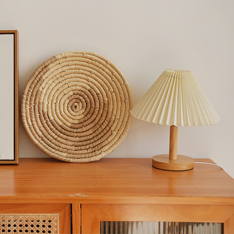 Nórdico bohemio decoración de pared redonda de paja pared colgante de pared decoración de lujo ligera colgante de pared
