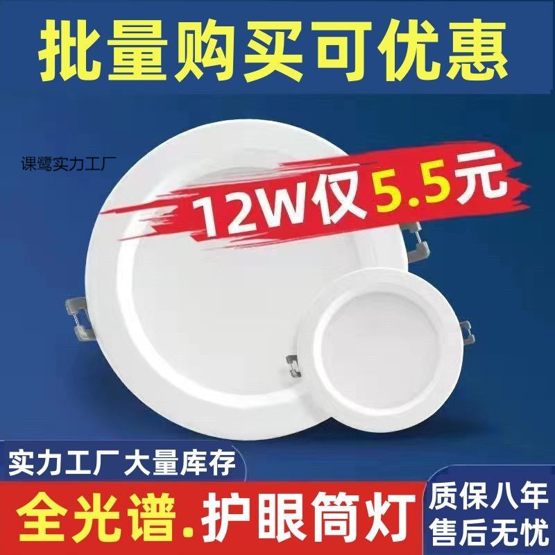 筒灯LED射灯客厅吊顶洞灯天花灯面板灯5W9W12