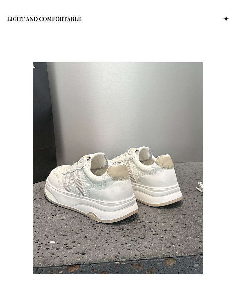 High-end Women's White Sneakers, New Autumn 2026 Trendy Internet Celebrity Versatile Thick-soled Platform Popular_vogvips.com