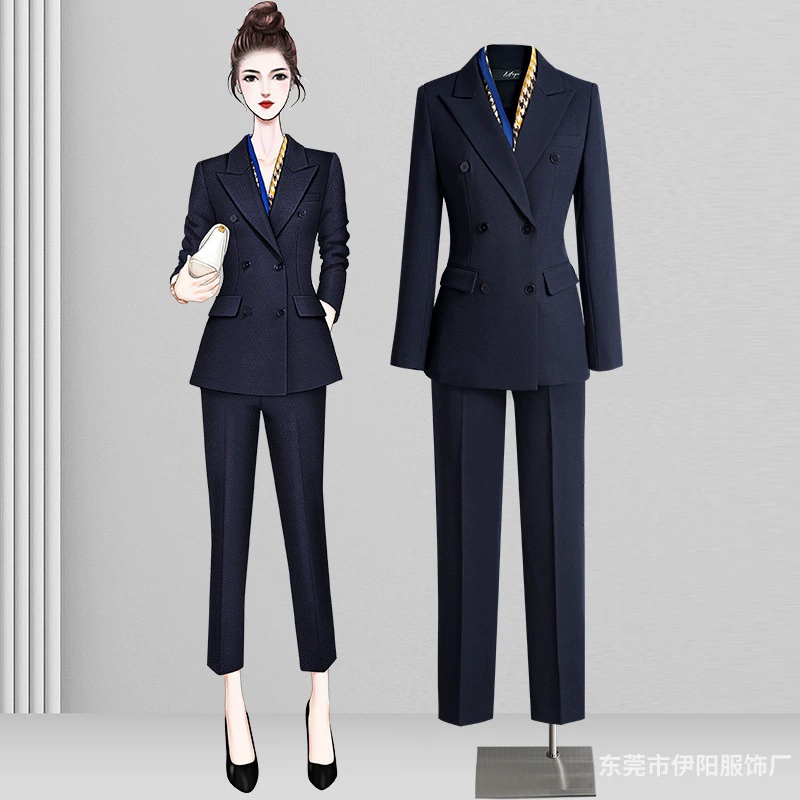 Костюм-костюм Женская весенне-Осенняя мода Деловой пригородный Госслужащий Интервью Формальная одежда Темперамент Slim Fit Профессиональный пиджак