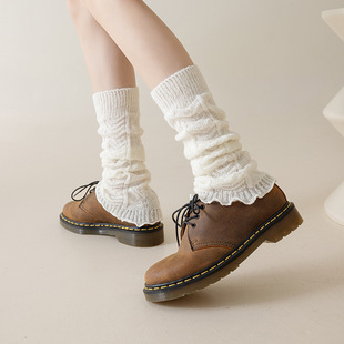 2024 new socks piled socks autumn and winter with snow boots white wool knitted socks cotton calf socks