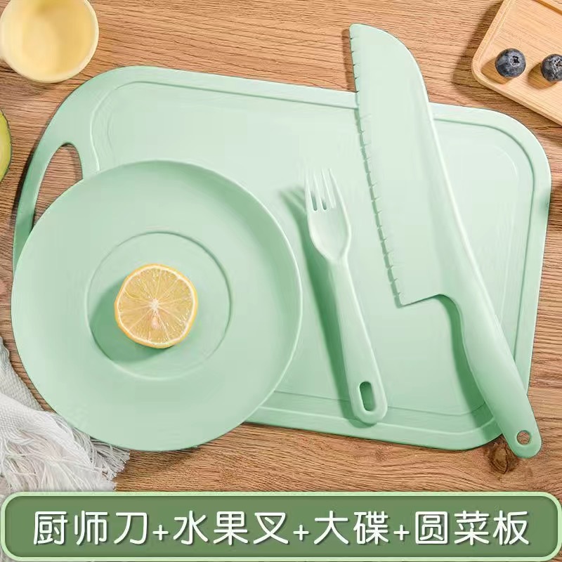 오사카 플레이트 라지 나이프와 포크 그린