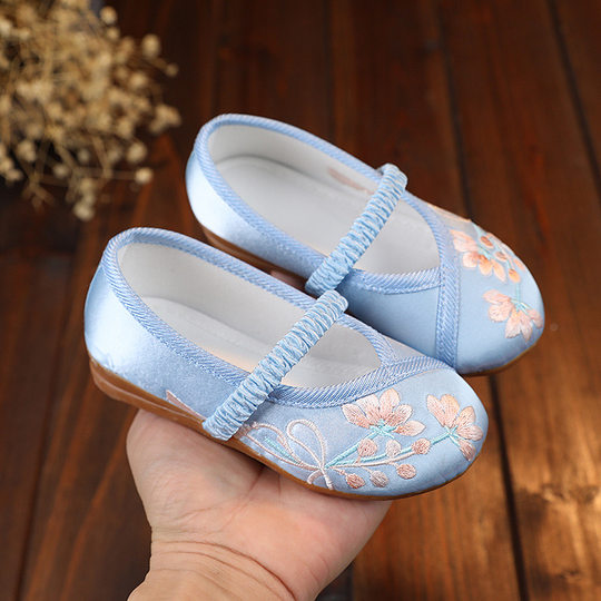 Girls' Embroidered Shoes Chinese Style Dance Shoes Children's Hanfu Shoes Ethnic Style Children's Shoes Antique Costume Shoes Handmade Cloth Shoes