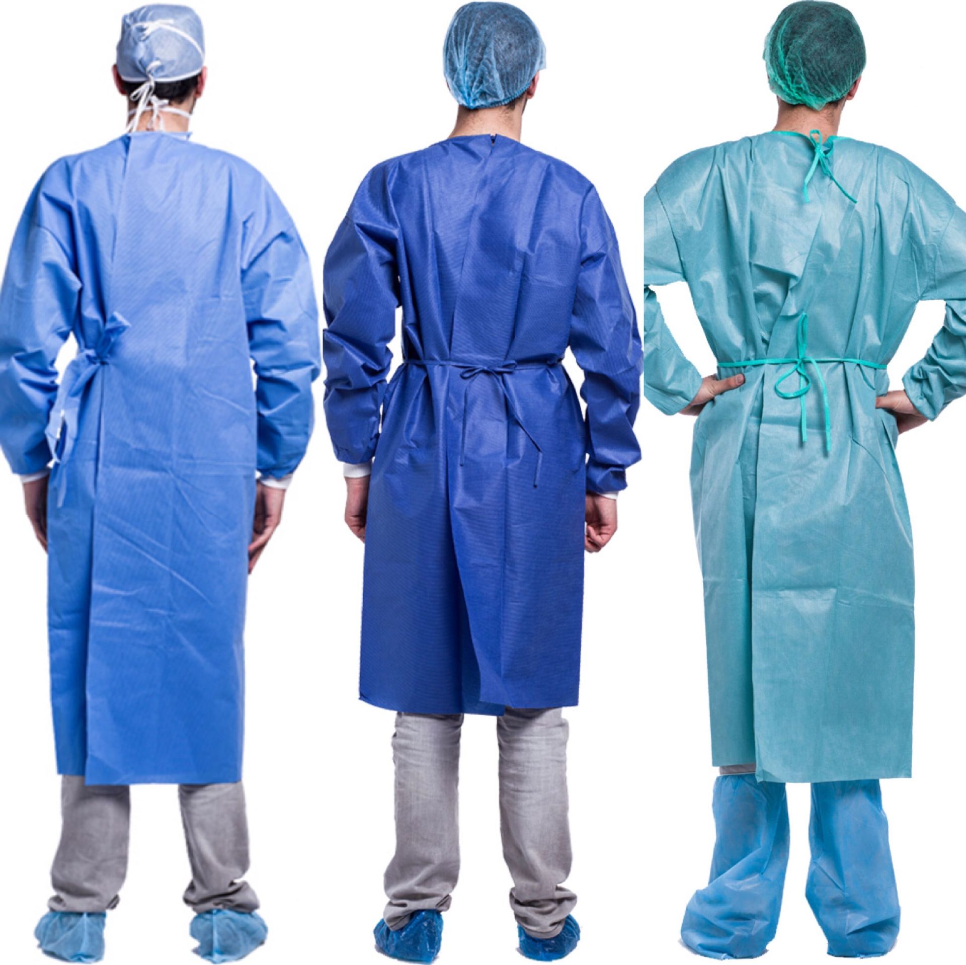 一次性无纺布手术防护服连体式系带45g透气隔离衣SMS厂家批发
