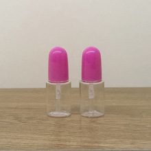 5ML圆柱形儿童指甲油瓶带毛刷水性乳液塑料小空瓶PETG