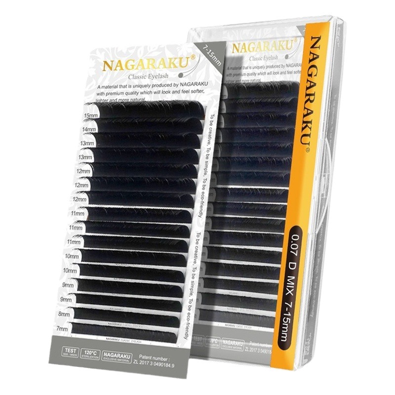 Pestañas NAGARAKU16 Mate, Individuales, Redondas, Mixtas, para Injerto, Suaves y Fáciles de Aplicar, Floración Manual, Venta al por Mayor del Fabricante