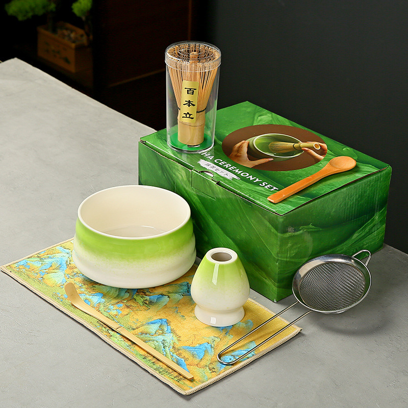 抹茶茶碗日本式抹茶宋代点茶道具陶磁器茶碗カップミキサー抹茶ブラシ茶コップセット|undefined