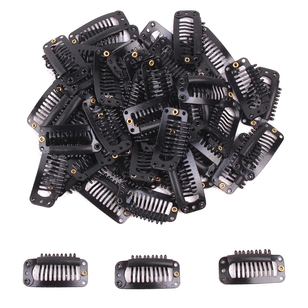 Factory wholesale stainless steel 3.2cm9 tooth drop clip wig clip BB clip reissue clip hair extension clip