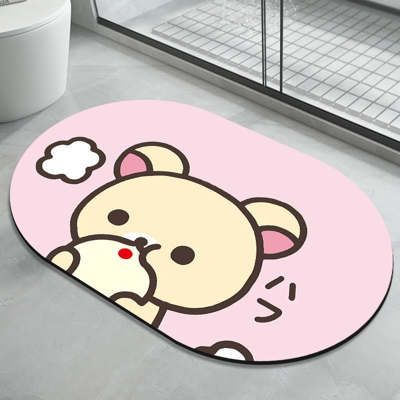 Tapis de bain en terre de diatomée rilakkuma absorbant séchage_voghion.com