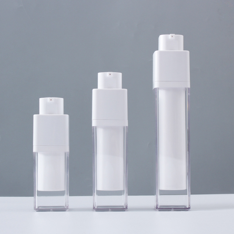 Botella de vacío de esencia de loción de prensado transparente 15/30/50ml sub-botella