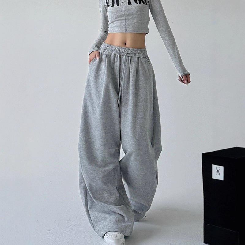 American Gray Sweatpants for Women Spring & Fall 2025 New High-Waisted Straight-Leg Loose Casual Sweatpants Workwear Wide-Leg Pants American Gray Sweatpants for Women Spring & Fall 2025 New High-Waisted Straight-Leg Loose Casual Sweatpants Workwear Wide-Leg Pants