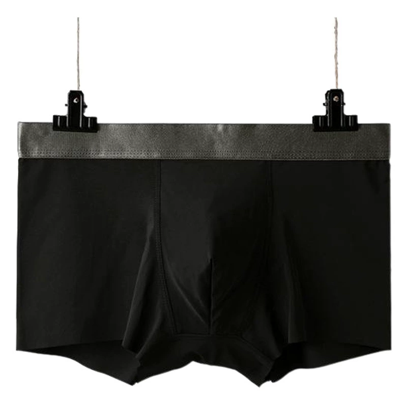 Мужское нижнее белье, однотонные бесшовные трусы-боксеры со средней талией, нижнее белье из ледяного шелка, мужские боксеры, дышащее нижнее белье, мужские трусы оптом