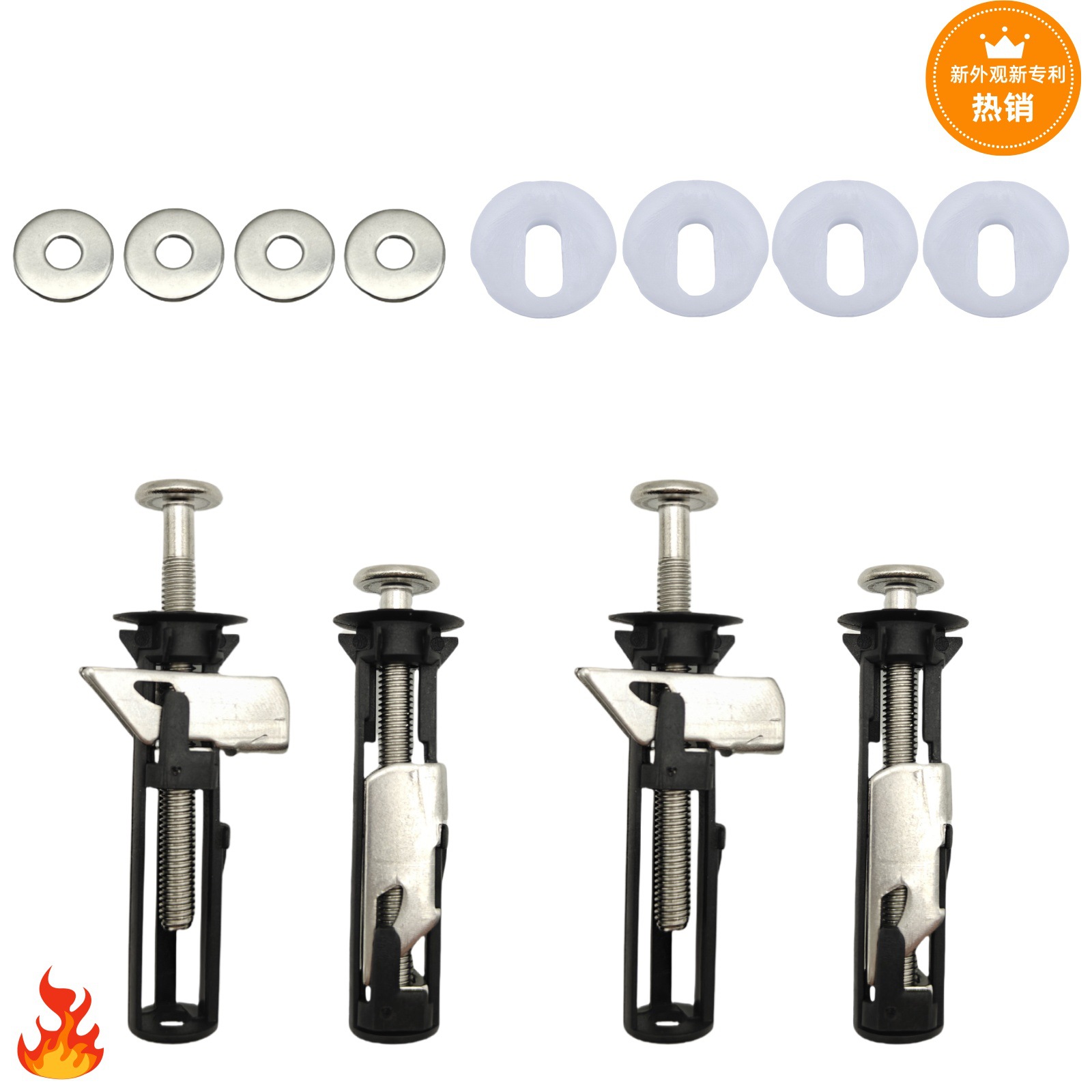 New type of locking 304 stainless steel toilet seat cover screw fixing accessories, bolts, expansion nails, universal extended stud nails details Picture