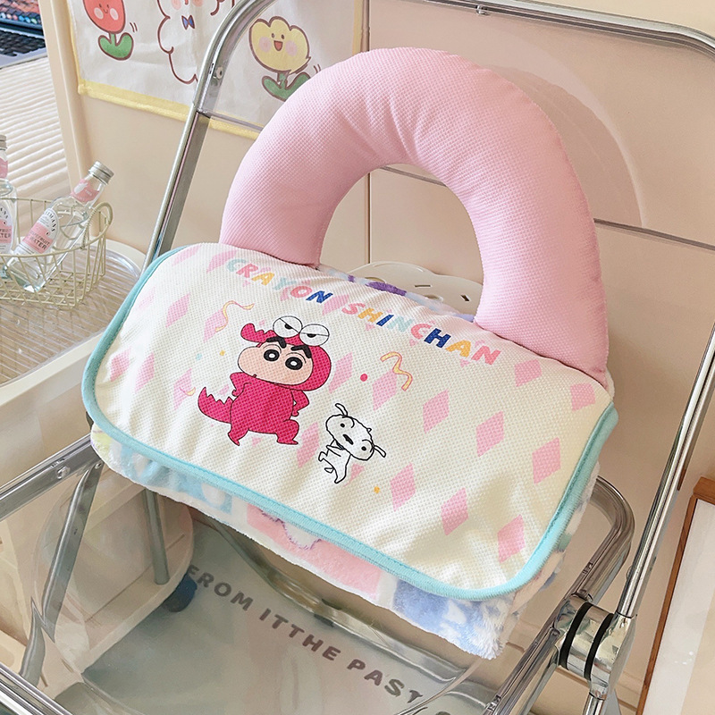 사쿠라 핑크 휴대용 베개 담요