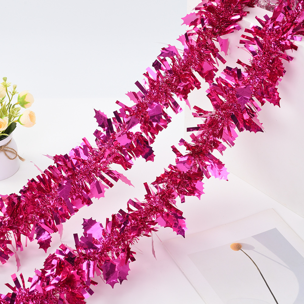 Navidad transfronteriza decoración festiva de fiestas de color tira de lana 9cm2m espuma colgante de hoja de red