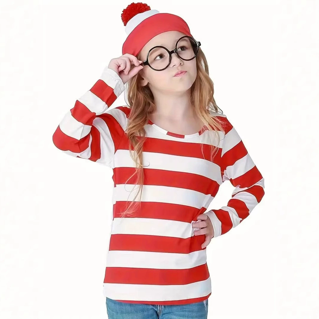 Детская одежда аниме Smart Wally Where's Wally костюм на Хэллоуин Рождество Азия