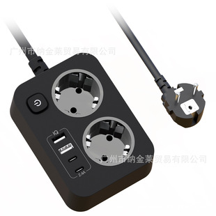 Cross-border new Kazakhstan European-style hole extension line plug 2C2U multi-port charging PC flame retardant