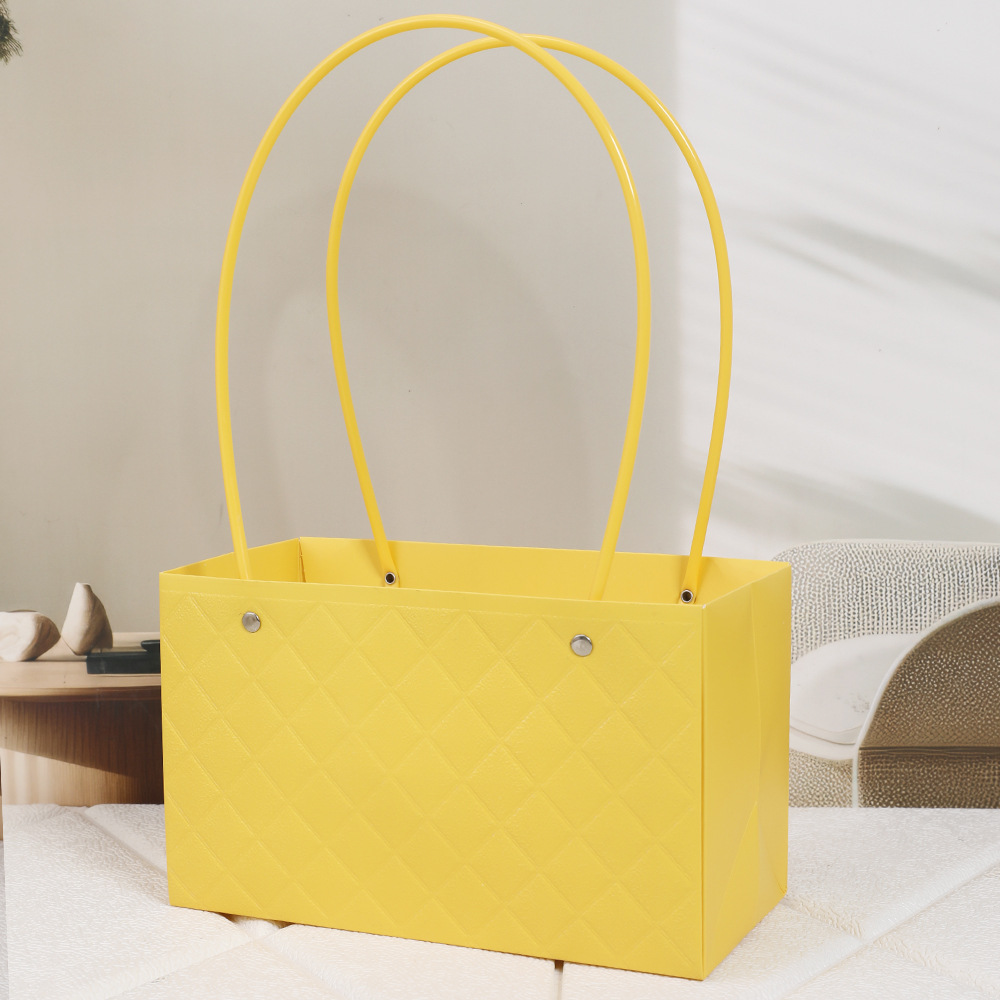 Día de la Madre Macaron Bolsa de arreglos florales portátil Embalaje de flores al por mayor Bolsa de embalaje de ramo impermeable Caja de flores florales Canasta