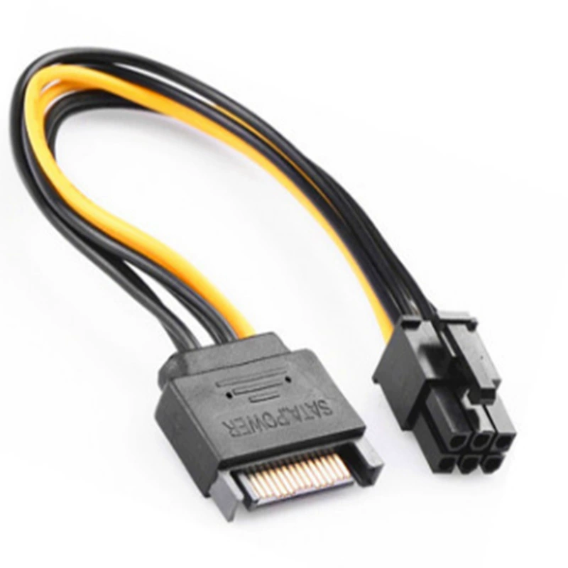 SATA питания период 15P вращение 6P материнская графическая карта обратная передача питания 6pin к 15P кабель питания видеокарты