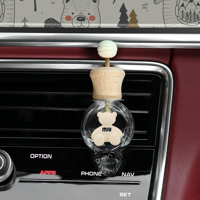 Aromaterapia de coche 2024 nuevo aire acondicionado de coche salida de aire botella de decoración perfume fragancia ligera de larga duración pequeña decoración de coche