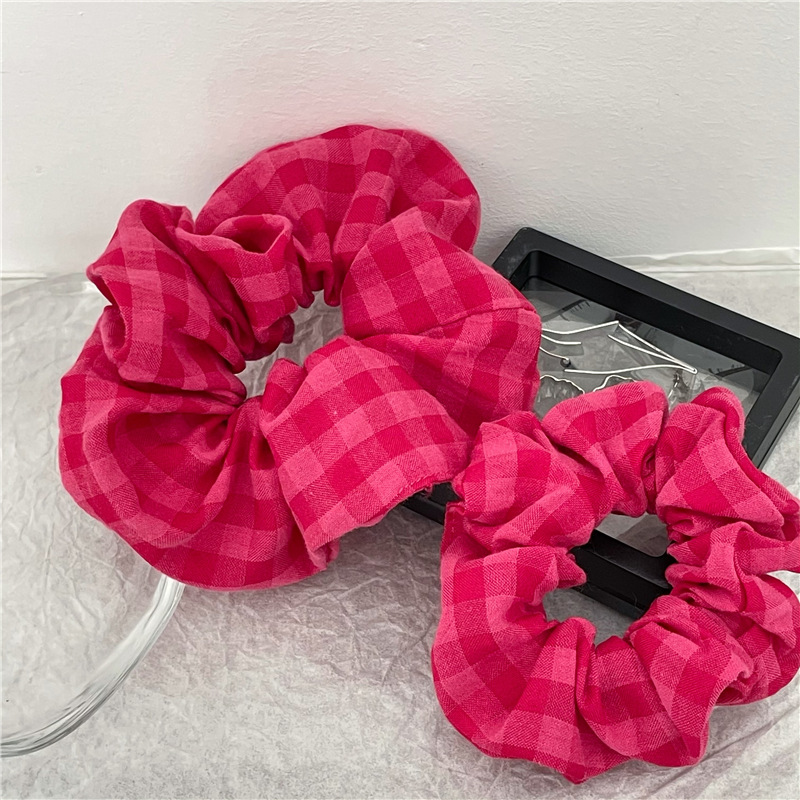 Simple Style Plaid Cloth Flower Hair Tie 1 Piece display picture 1