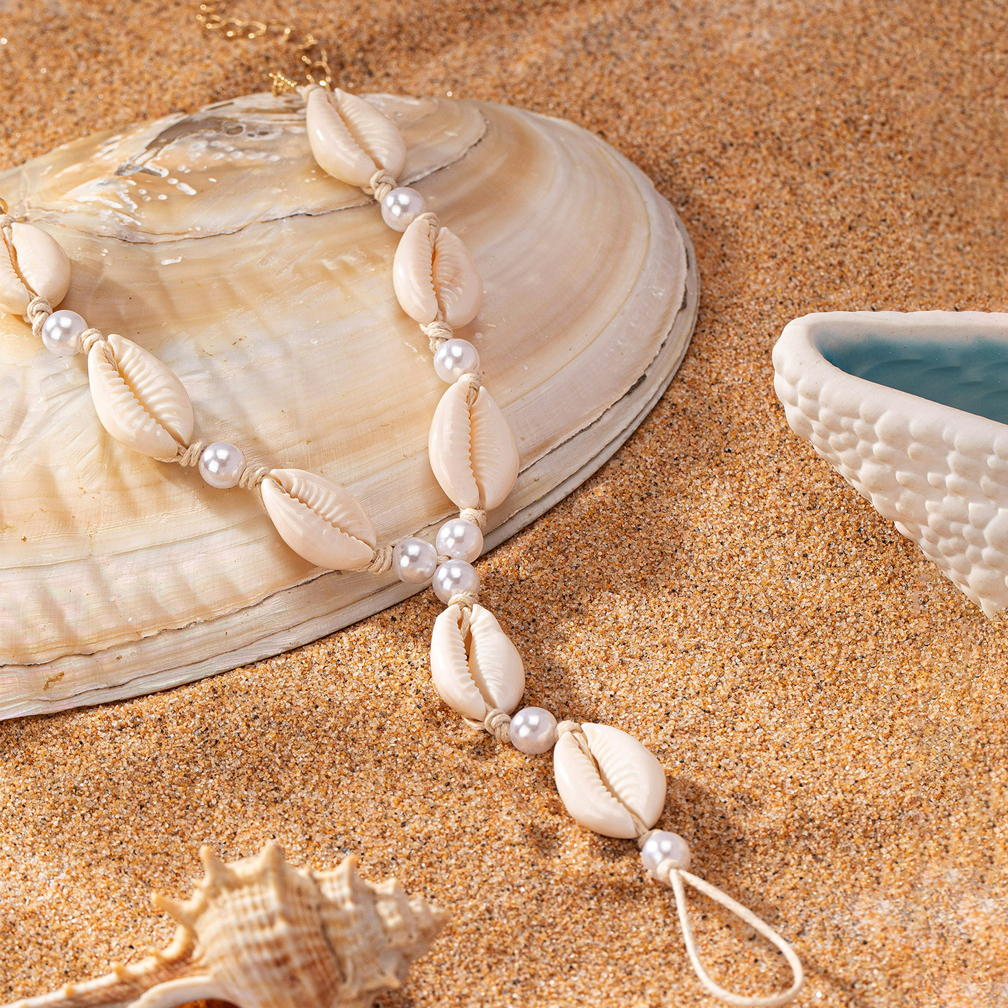 Cavigliera con conchiglie vintage da donna, accessorio mare chic_voghion.com