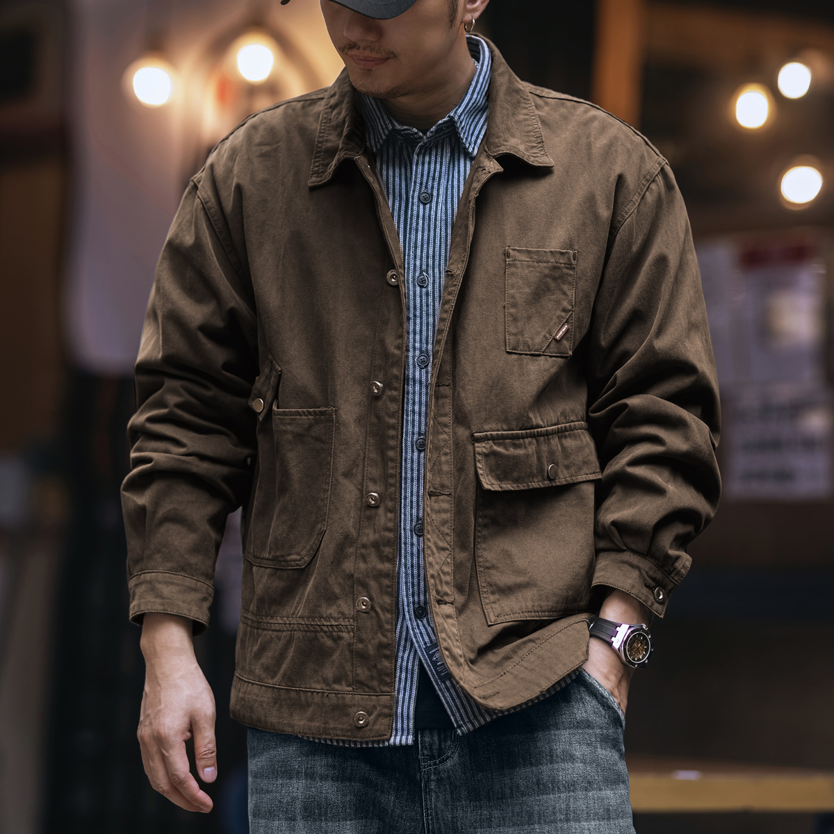 Gelan Deer Crock Jacket Men's Spring and Autumn New Fashionable Brand Loose Ami Khaji Tough Guy Hunting Jacket Men's