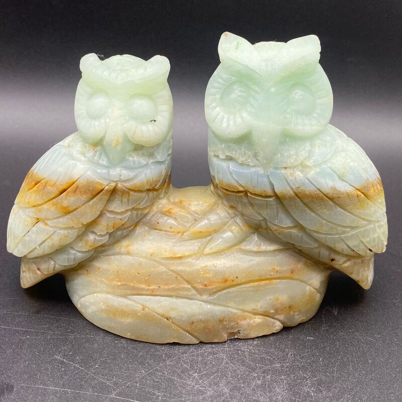 天然亚马逊猫头鹰手工雕刻件桌面摆件手工雕刻件装饰直供 图 3