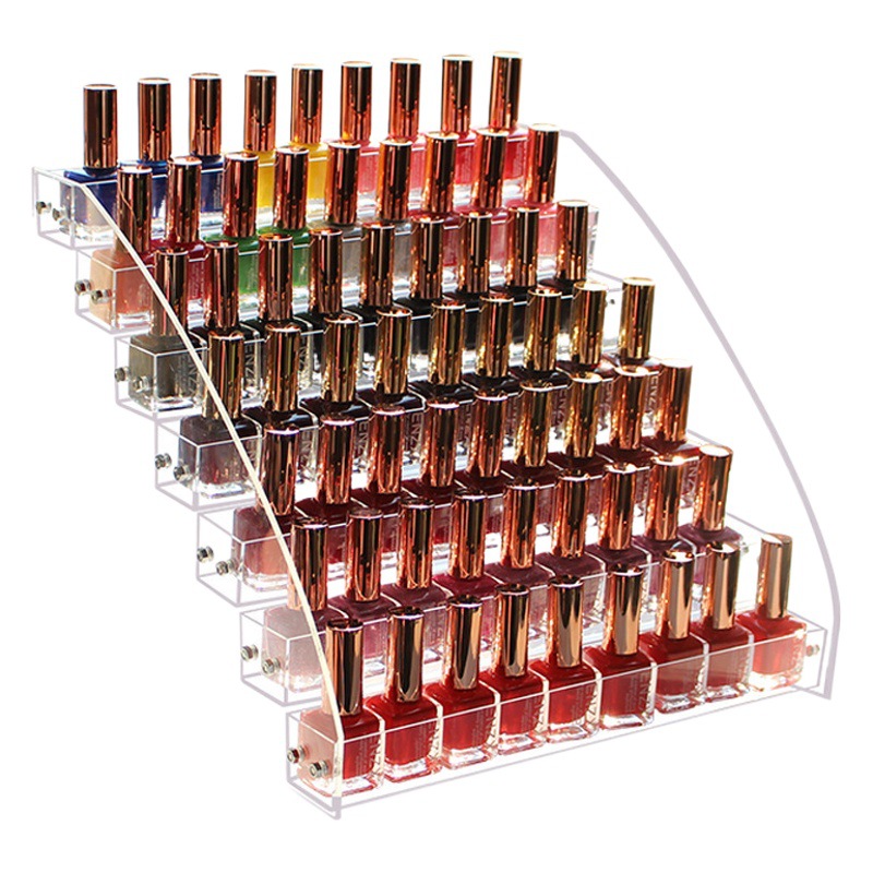 Estante de almacenamiento de cosméticos Placa de sombra de ojos de escritorio pastel de polvo cojín de aire lápiz labial perfume multicapa transparente esmalte de uñas estante de exhibición