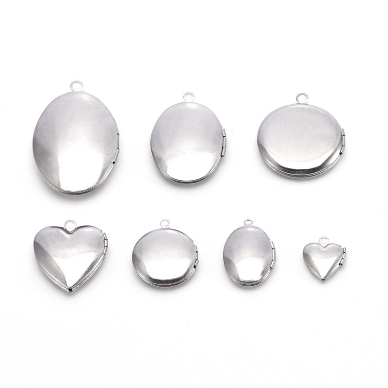 Stainless Steel Gloss Oval Photo Frame Box Peach Heart Openable Photo Box Commemorative Gift Pendant Pendant Stainless Steel Gloss Oval Photo Frame Box Peach Heart Openable Photo Box Commemorative Gift Pendant Pendant