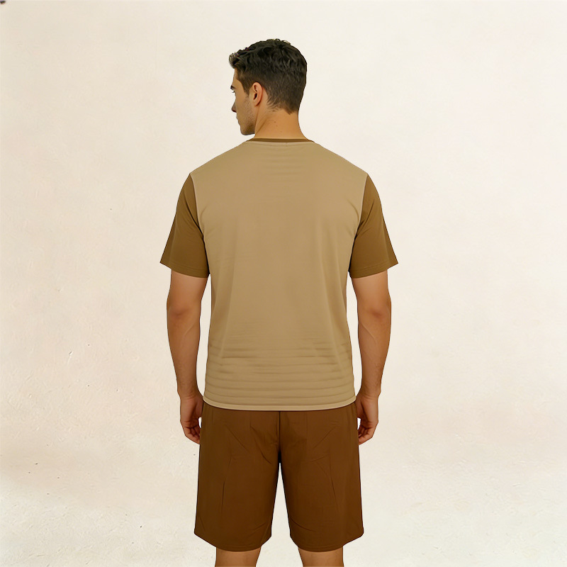 Pijama de Manga Corta para Hombre de Poliéster Uso Exterior para Hogar image 4