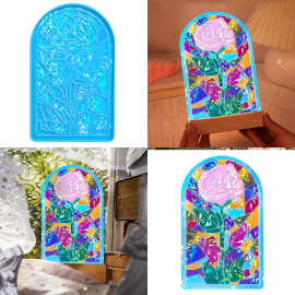 亚马逊新款全息玫瑰装饰画硅胶模具复古欧式装饰画硅胶模具