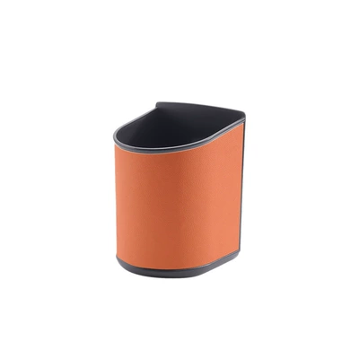 Leather Trash Can, Space-Saving — Car cup holder/beverage holder