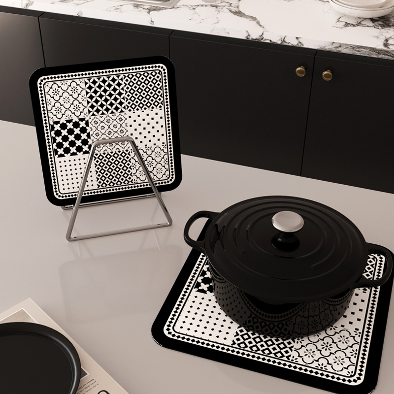 almohadilla de platos de comedor de alta resistencia al cojín de aislamiento térmico almohadilla de taza absorción de agua resistente a altas temperaturas almohadilla de platos domésticos almohadilla de mesa de comedor libre de lavado