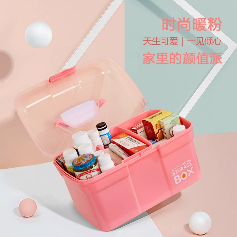 Бытовая аптечка большой емкости пластиковая портативная Аптечка первой помощи многослойное отделение ящик для хранения лекарств Медицинская аптечка